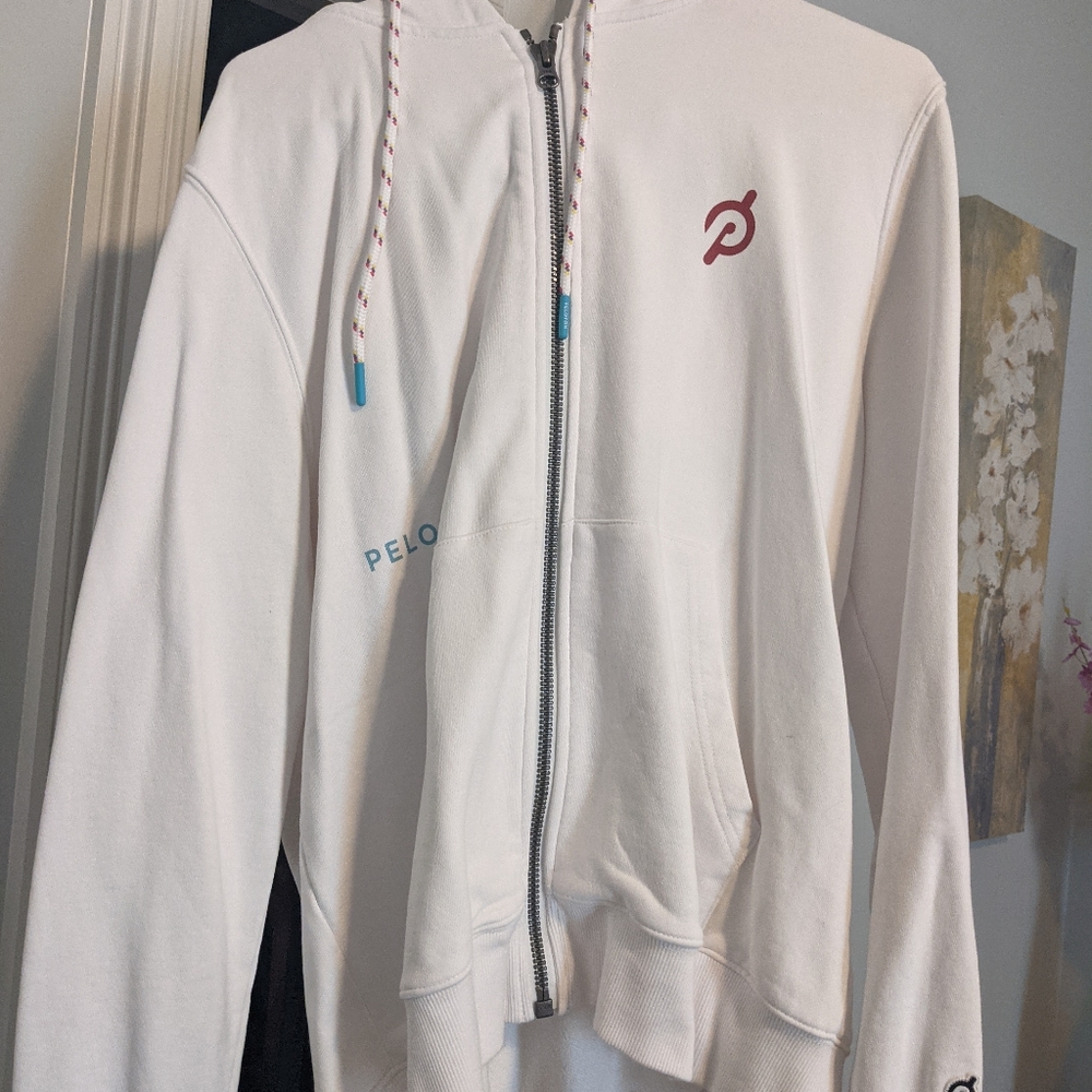 Peloton white zip up jacket - Large